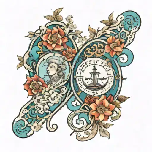 heaven and earth arm sleeve tattoo design idea