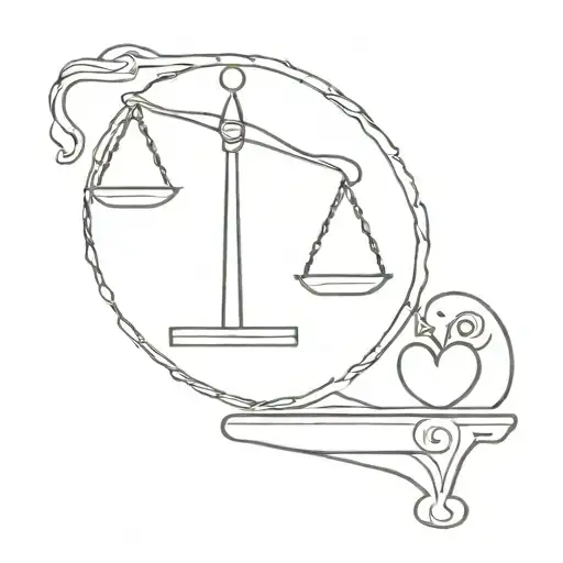 Weighing the heart and brain on the scales balancing life tattoo design idea