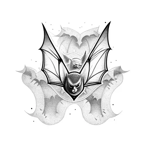 bats fluttering collarbone  tattoo design idea