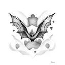 bats fluttering collarbone  tattoo design idea