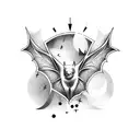 bats fluttering collarbone  tattoo design idea