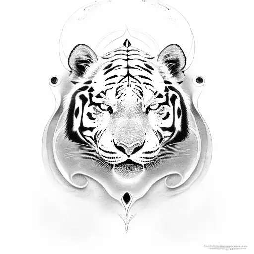 yin and yang, white tiger for yang, panther for yin tattoo design idea