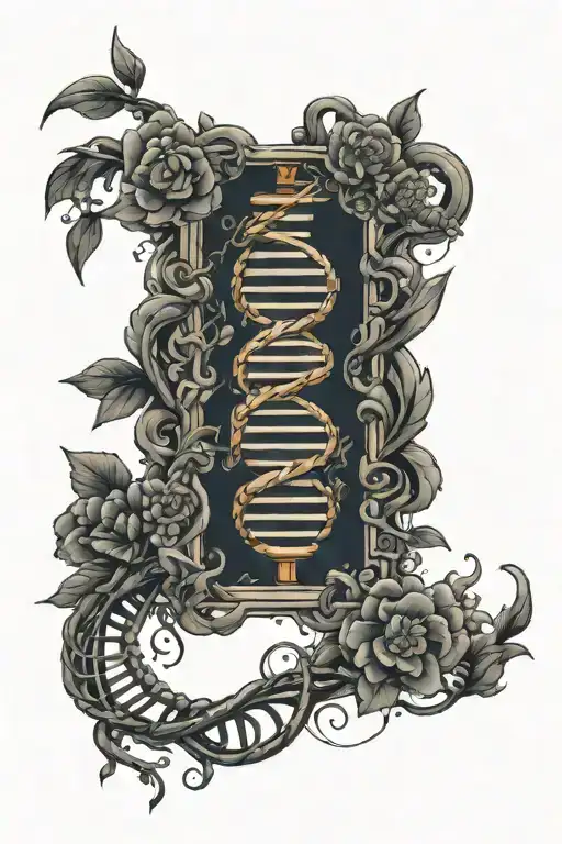 dna with a controller inter twined together via the stems tattoo design idea