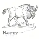 Nantes with flying bison tattoo design idea