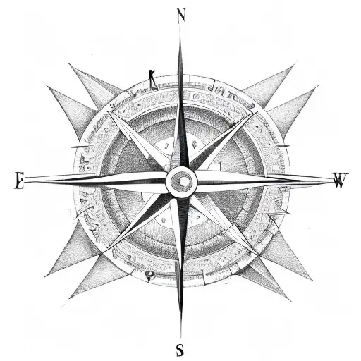 compass and arrow tattoo design idea