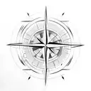 compass and arrow tattoo design idea