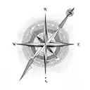 compass and arrow tattoo design idea