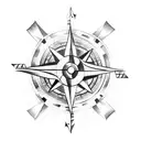 compass and arrow tattoo design idea