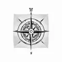 compass and arrow tattoo design idea