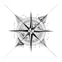 compass and arrow tattoo design idea