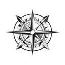 compass and arrow tattoo design idea