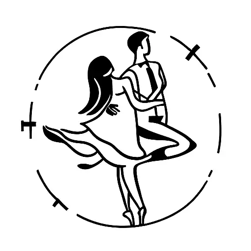 Dance with massage tattoo design idea
