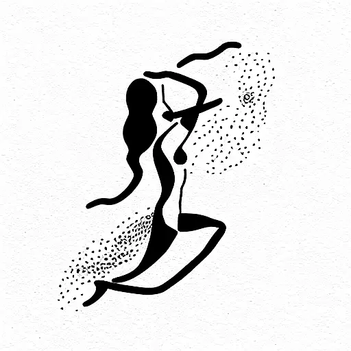 swim with massage tattoo design idea