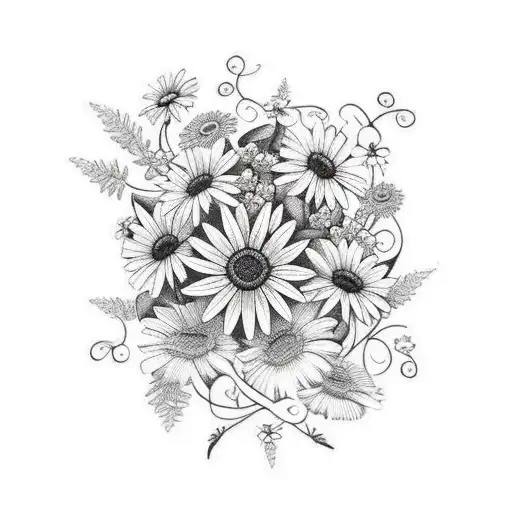 forearm tattoo daisys with vines and vervain  tattoo design idea