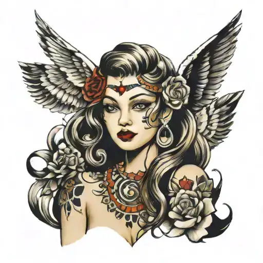 sexy lady teen suumer tattoo design idea