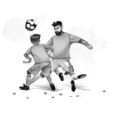 A father and son playing soccer together tattoo design idea
