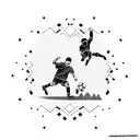 A father and son playing soccer together tattoo design idea