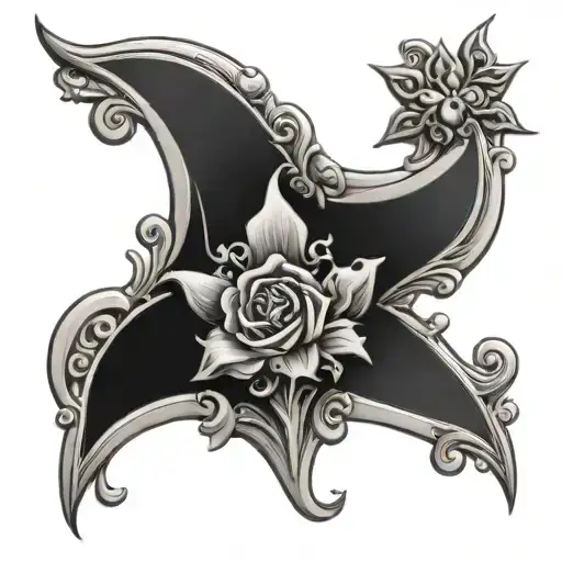 cross and nana  tattoo design idea