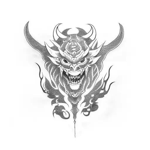 japanese devil tattoo design idea