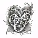Denise heartbeat line intertwined tattoo design idea