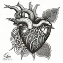 Denise heartbeat line intertwined tattoo design idea