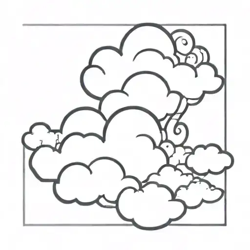 japanese cloud shaped tramp stamp tattoo design idea