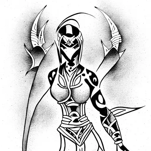 kind ketana from the video game mortal kombat tattoo design idea