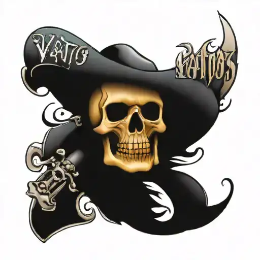skull with the words "Vatos Locos"  tattoo design idea