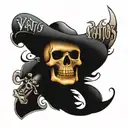 skull with the words "Vatos Locos"  tattoo design idea