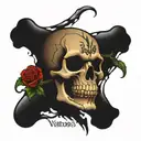 skull with the words "Vatos Locos"  tattoo design idea