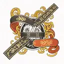 A tattoo of a black belt in martial arts, adorned with traditional Japanese motifs and symbols, representing the client's passion for martial arts tattoo design idea