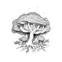 tree root mycelium network human connection tattoo design idea