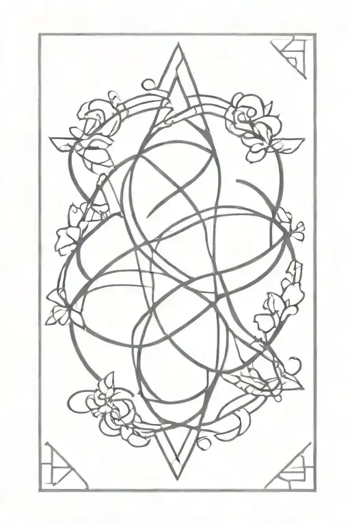 Infinity symbol intertwined with geometric design symbolizing conquering autism, with laurel for triumph and crown on top, all in black/grey linework and dotwork tattoo design idea