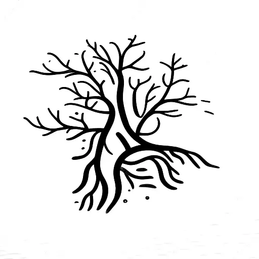 A hiking trail leading to an underwater coral garden tattoo design idea