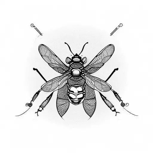 wasps hornets biomechanic tattoo design idea