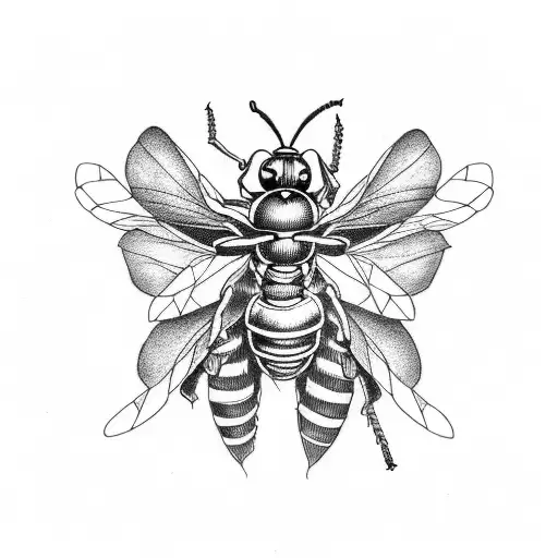 wasp hornet on motherboard tattoo design idea