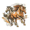 wild horses running across field tattoo design idea