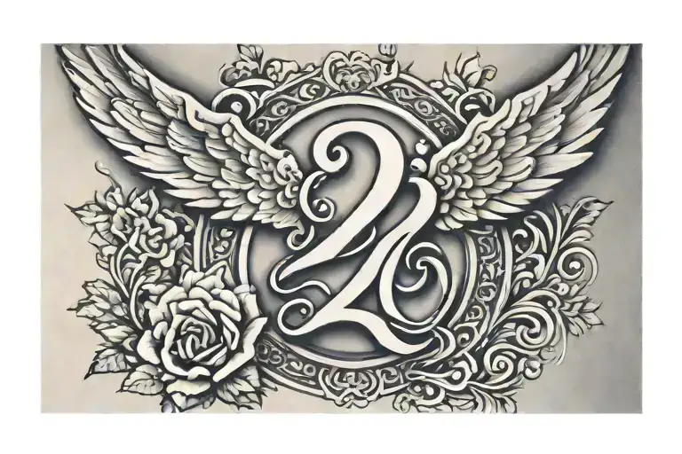 222 Angel number tattoo design idea