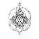 sacred geometry, life and death, good and bad, dragon tattoo design idea