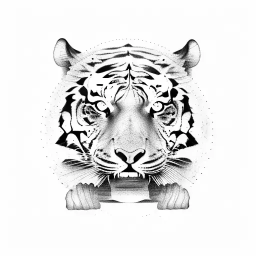 smoking tiger tattoo design idea