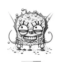 evil spongebob tattoo design idea