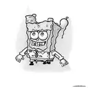 evil spongebob tattoo design idea