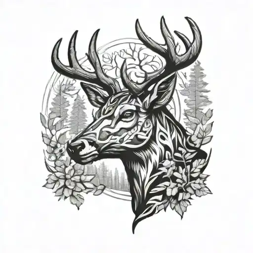 deer hunter tattoo design idea