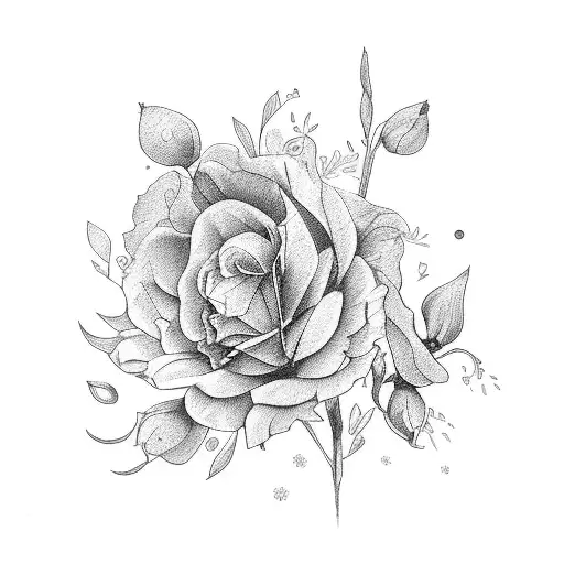 Bouquet out of the Birthflowers for the Months March,April,May, June and November tattoo design idea