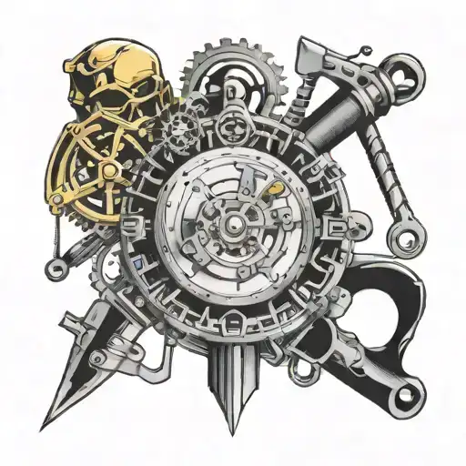 Engineering tools tattoo design idea