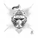 Ms dhoni with gloves and bat tattoo design idea