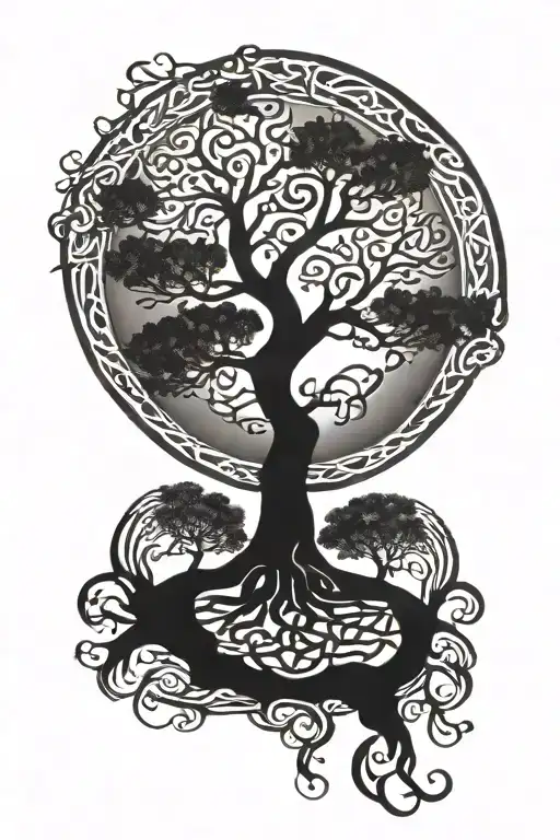 sobriety Celtic tree of life tattoo design idea