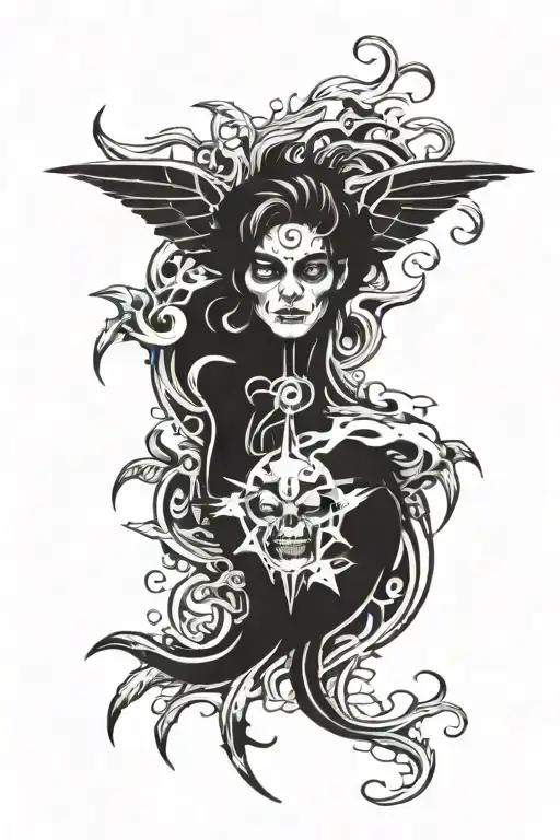sobriety demons tattoo design idea