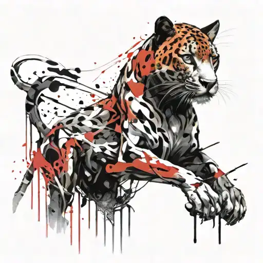 panther wings tattoo design idea