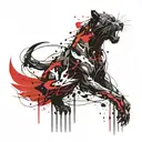 panther wings tattoo design idea